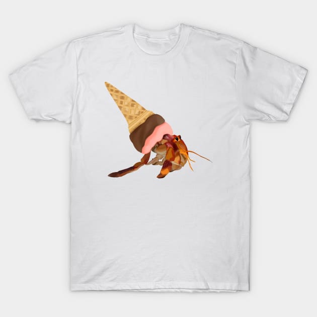 Ice Cream Cone Hermit Crab T-Shirt by Suneldesigns